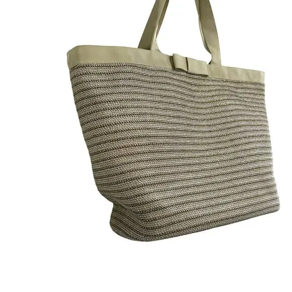 Eric Javits New York Bow Detail Oversized Lined Double Handle Tote Bag - Picture 2 of 7